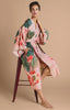 Powder Crane At Sunrise Kimono Gown - Petal