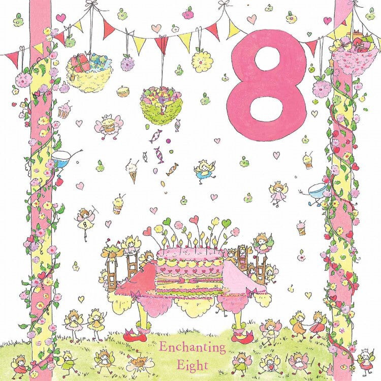 The Porch Fairies Birthday Card - Girl's Age 8