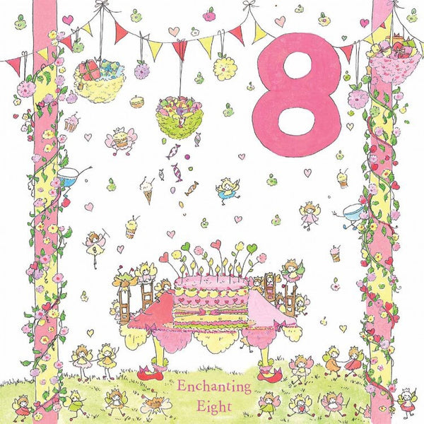 The Porch Fairies Birthday Card - Girl's Age 8