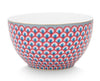 Pip Studio Flower Festival Scalloped Red Bowl - Light Blue