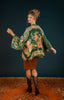 Powder Folk Art Floral Kimono Jacket - Fern