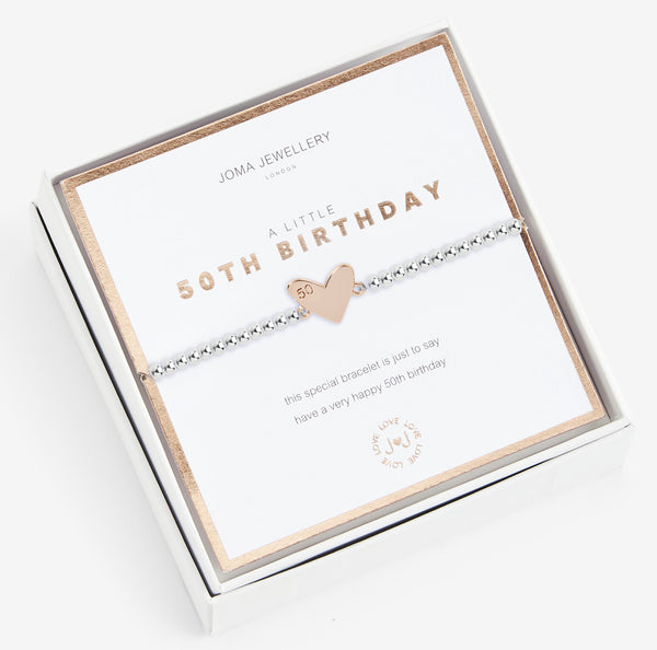 Joma Jewellery Beautifully Boxed A Little Happy 50th Birthday Bracelet