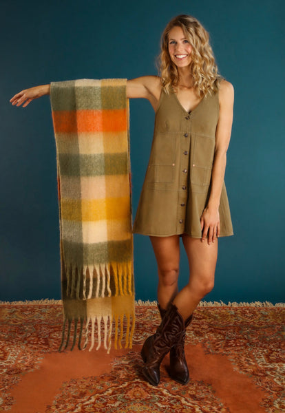 Powder Maddie Cosy Scarf - Tangerine/Sage