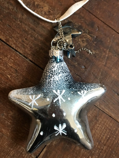 Steel Blue Star Bauble