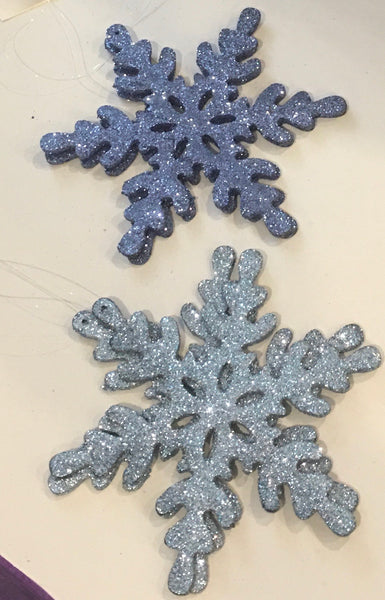 Blue Glitter Snowflakes - Pack Of 2