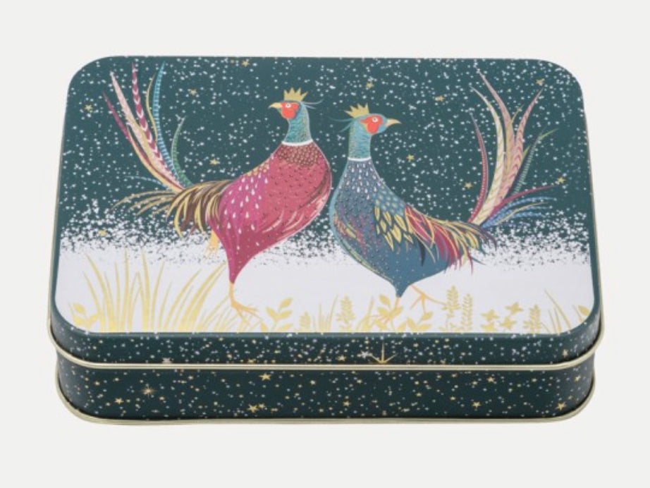 Sara Miller Pheasant Small Rectangular Tin With Fudge