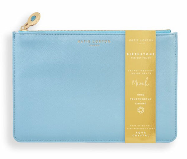 Katie Loxton Birthstone Perfect Pouch - March Aqua Crystal