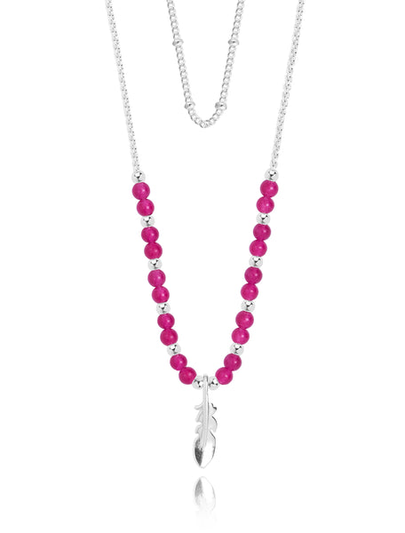 Joma Jewellery Signature Stones Happiness Fuchsia Agate Necklace