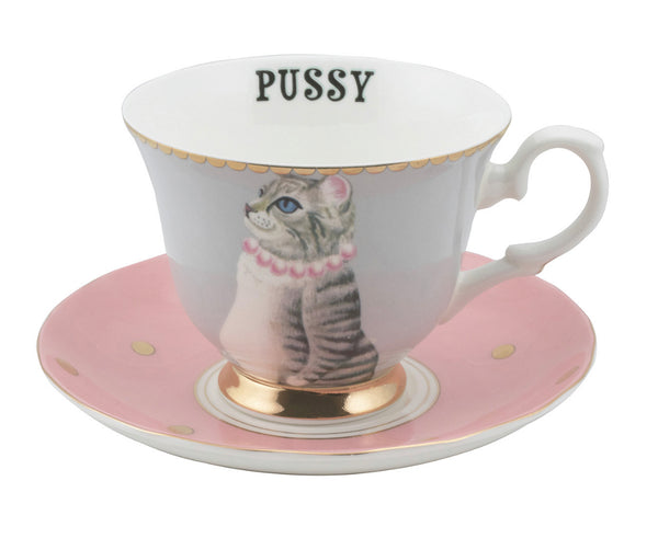 Yvonne Ellen Pussy Cat Teacup & Saucer