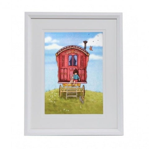 Belle & Boo Shepherd's Hut 11 x 14" Framed Art Print (Signed)