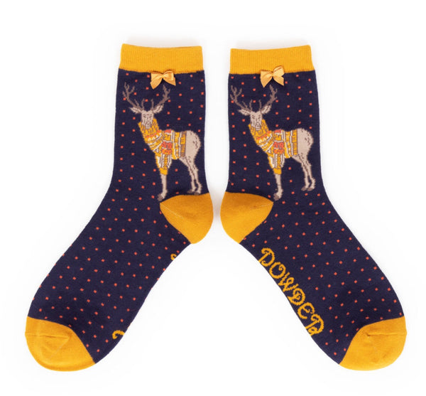 Powder Jumper Stag Ankle Socks - Navy