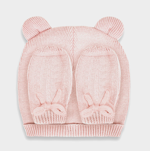 Katie Loxton Fine Knit Baby Hat And Mittens Set - Pink – The