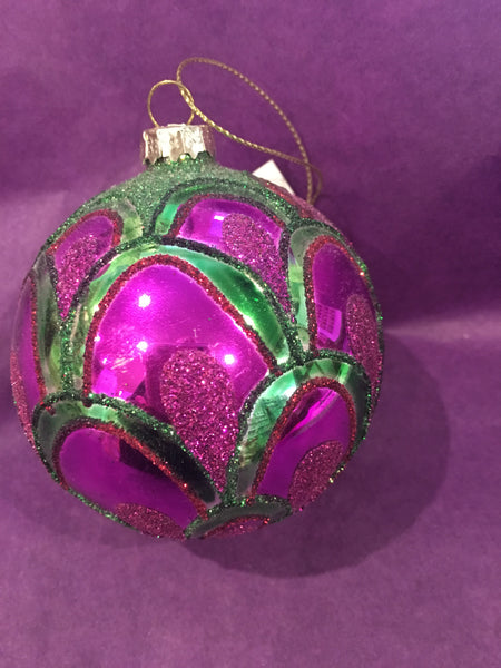 Peacock Feather Scalloped Bauble