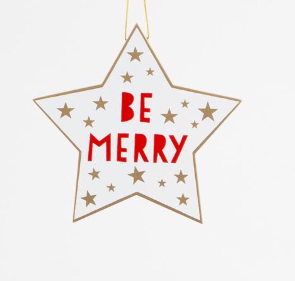 BE MERRY Hanging Star Decoration