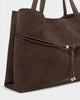 Katie Loxton Lori Suedette Tote Bag - Bitter Chocolate