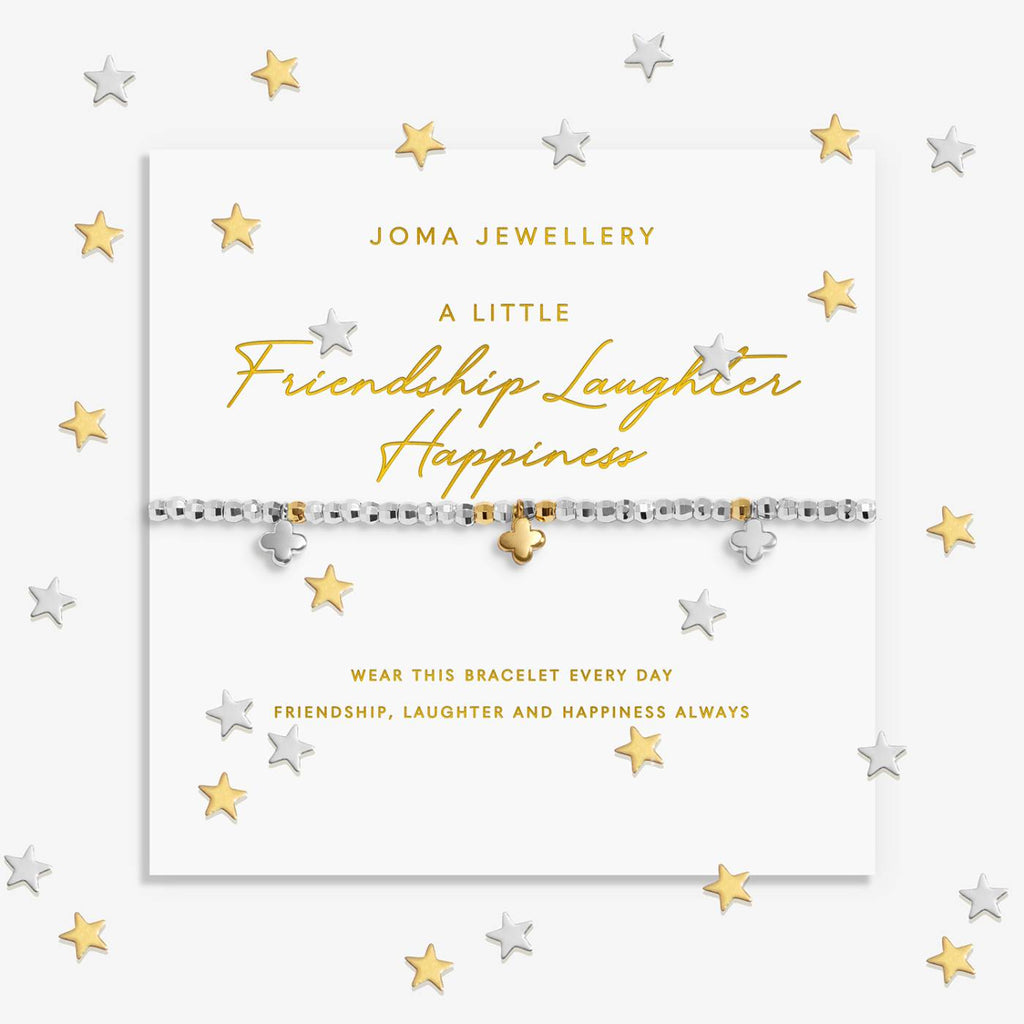Joma Jewellery Sparkle Confetti A Little 'Friendship, Laughter, Happiness' Bracelet
