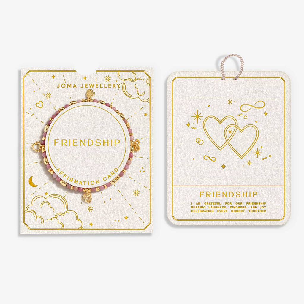 Joma Jewellery Affirmation Card 'Friendship' Bracelet