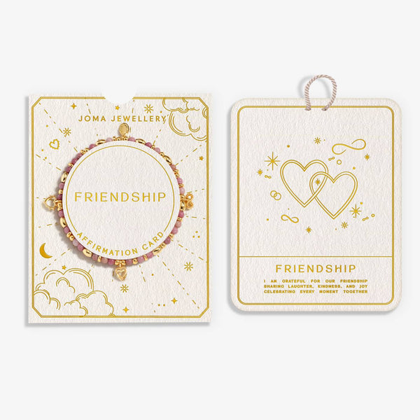 Joma Jewellery Affirmation Card 'Friendship' Bracelet