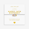 Joma Jewellery A Little Charmed Moments 'Happy 16th Birthday' Bracelet In Silver, Gold, and Rose Gold Plating