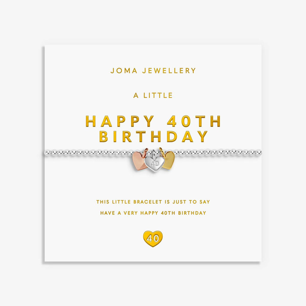 Joma Jewellery A Little Charmed Moments 'Happy 40th Birthday' Bracelet