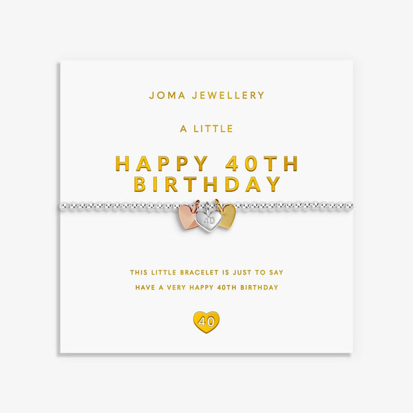 Joma Jewellery A Little Charmed Moments 'Happy 40th Birthday' Bracelet