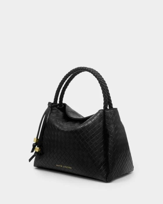 Katie Loxton Nova Woven Texture Top Handle Bag - Black