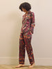 Their Nibs Burgundy Wine Fruit Garden Cotton Voile Traditional Pyjama Set