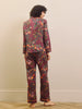 Their Nibs Burgundy Wine Fruit Garden Cotton Voile Traditional Pyjama Set