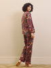 Their Nibs Burgundy Wine Fruit Garden Cotton Voile Traditional Pyjama Set