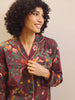 Their Nibs Burgundy Wine Fruit Garden Cotton Voile Traditional Pyjama Set