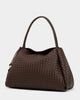 Katie Loxton Nova Hand Woven Large Shoulder Bag - Chocolate