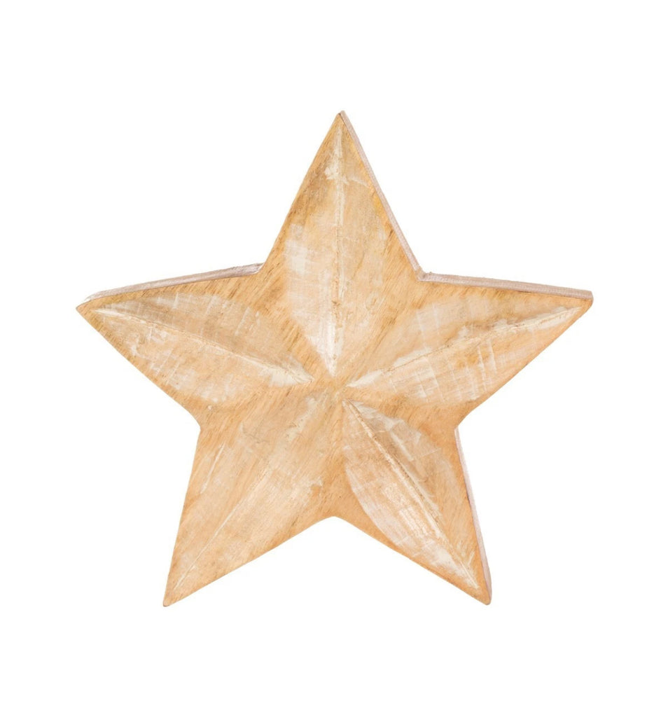 Sass & Belle Hand Carved Wooden Star Decoration