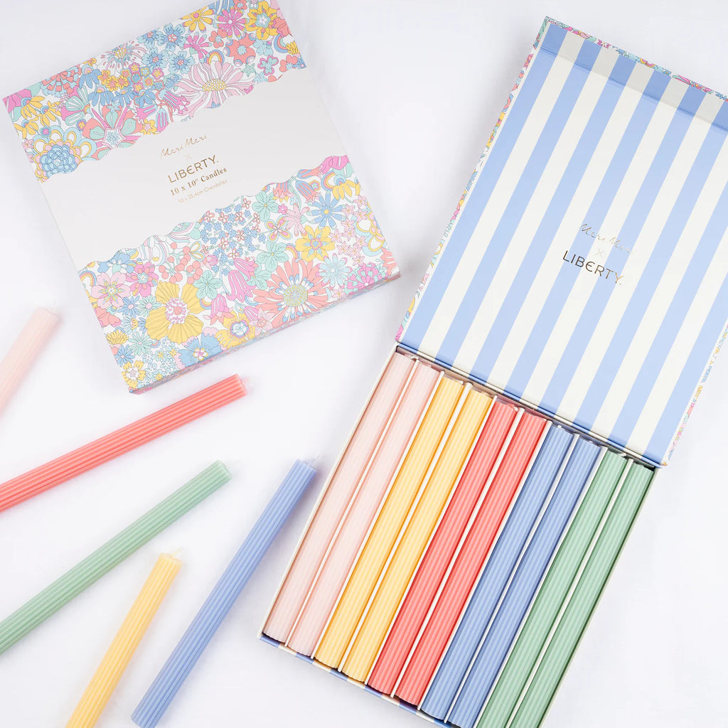 Meri Meri X Liberty Rainbow Garden Candle Gift Set