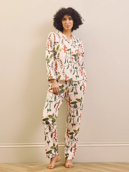 Their Nibs Pink Pretty Pears Cotton Traditional Pyjamas