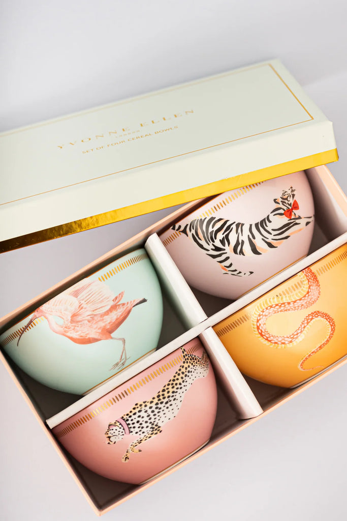 Yvonne Ellen Animal Cereal Bowls - Set Of Four