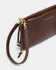 Katie Loxton Nova Woven Texture Clutch - Dark Chocolate