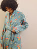 Their Nibs Charcoal Mushroom Cotton Voile Grandpa Dressing Gown