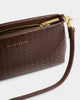 Katie Loxton Nova Woven Texture Clutch - Dark Chocolate