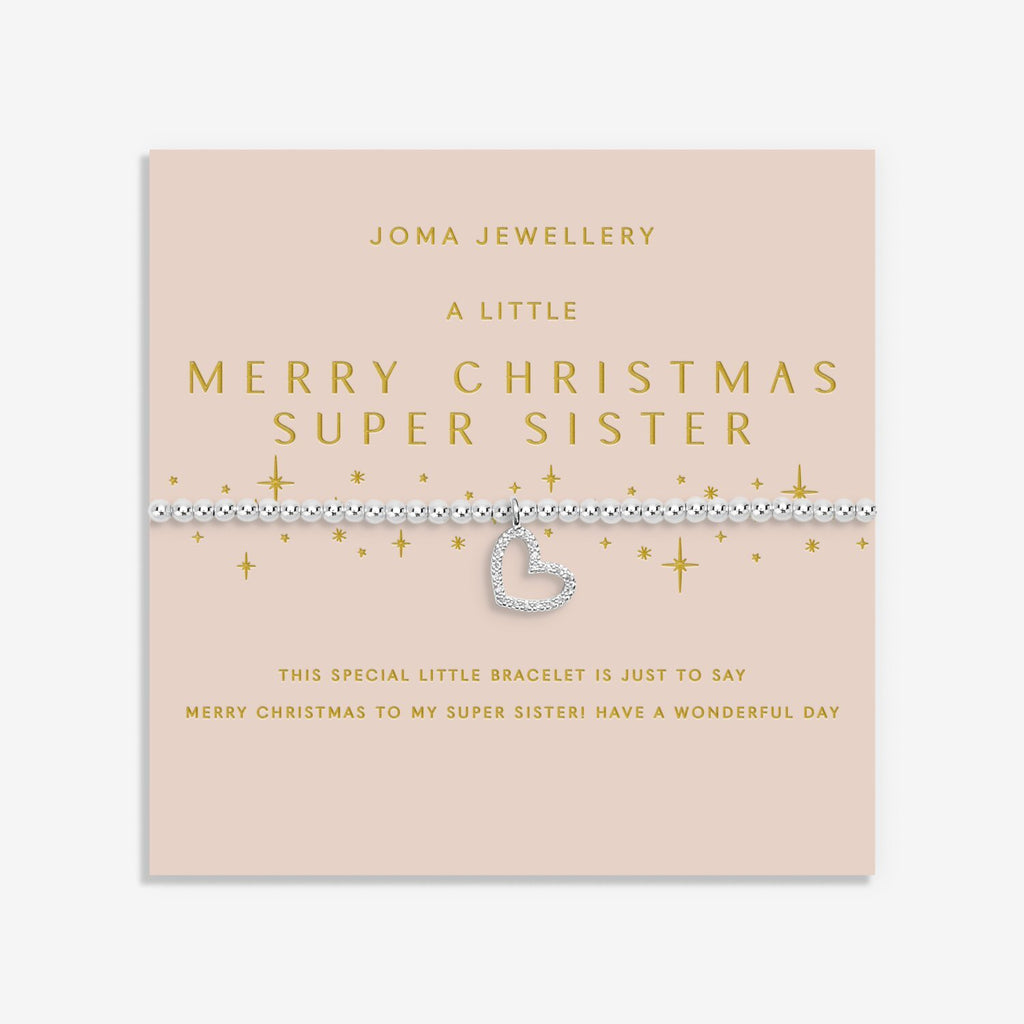 Joma Jewellery Christmas A Little 'Merry Christmas Super Sister' Bracelet