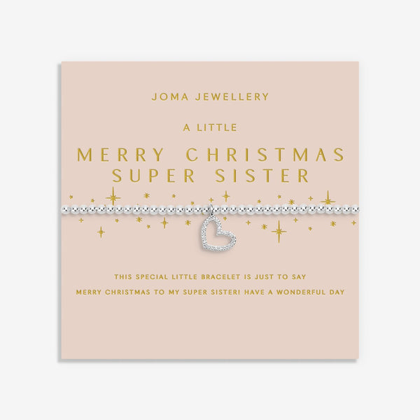Joma Jewellery Christmas A Little 'Merry Christmas Super Sister' Bracelet