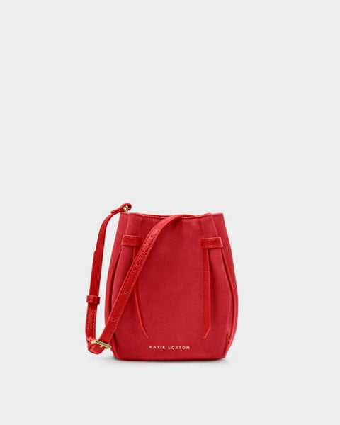 Katie Loxton Celina Mini Suedette Bucket Bag - Red