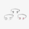 Joma Jewellery Stacks of Style Rings - Silver & Pink Enamel