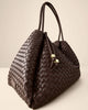 Katie Loxton Nova Hand Woven Large Shoulder Bag - Chocolate