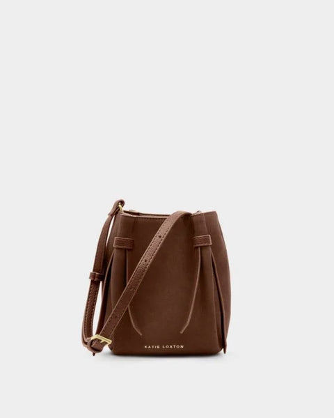 Katie Loxton Celina Mini Suedette Bucket Bag - Dark Chocolate