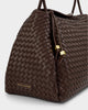 Katie Loxton Nova Hand Woven Large Shoulder Bag - Chocolate