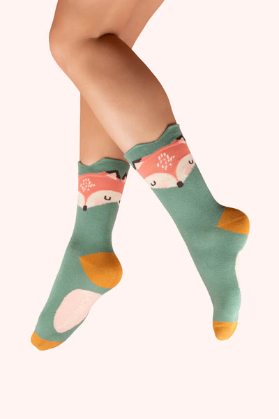 Powder Foxy Character Ankle Socks