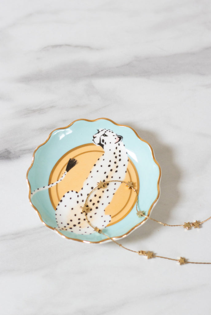 Yvonne Ellen Cheetah Round Trinket Dish