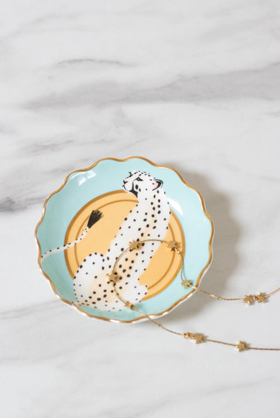 Yvonne Ellen Cheetah Round Trinket Dish