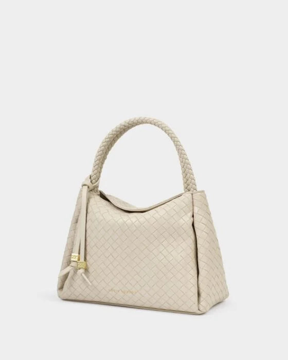 Katie Loxton Nova Woven Texture Top Handle Bag - Off White