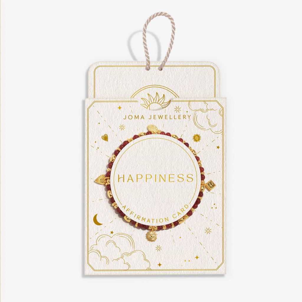 Joma Jewellery Affirmation Card 'Happiness' Bracelet